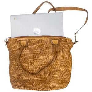 Vilenca Holland Large Tote Laptop Shoulder Bag Woven Leather